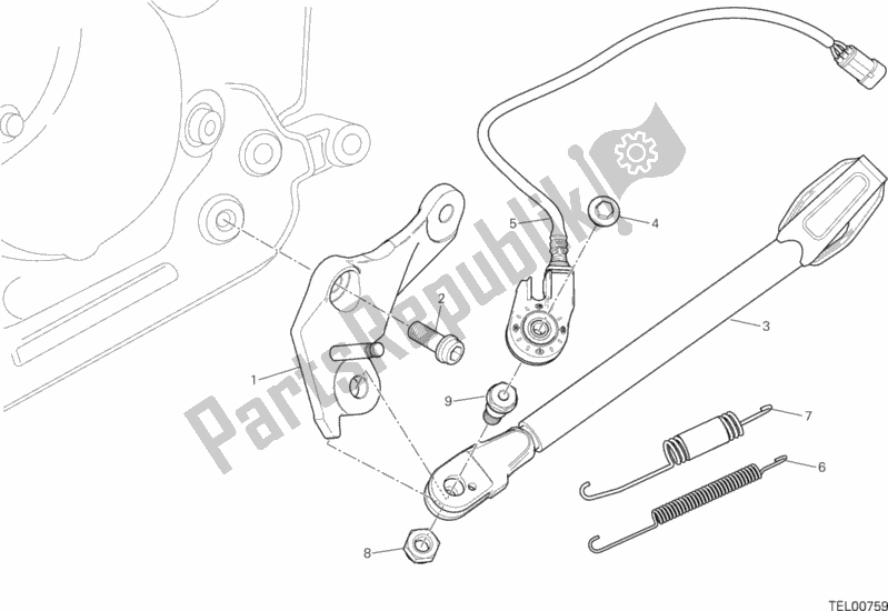 All parts for the Stand of the Ducati Hypermotard 939 SP USA 2016